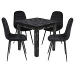 Set Masa fixa Patrata Vero Negru cu 4 Scaune Gya Negru