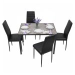 Masa Rustic cu 4 scaune oscar negru1