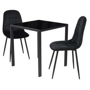 Masa fixa Luna cu 2 scaune Gya Negru