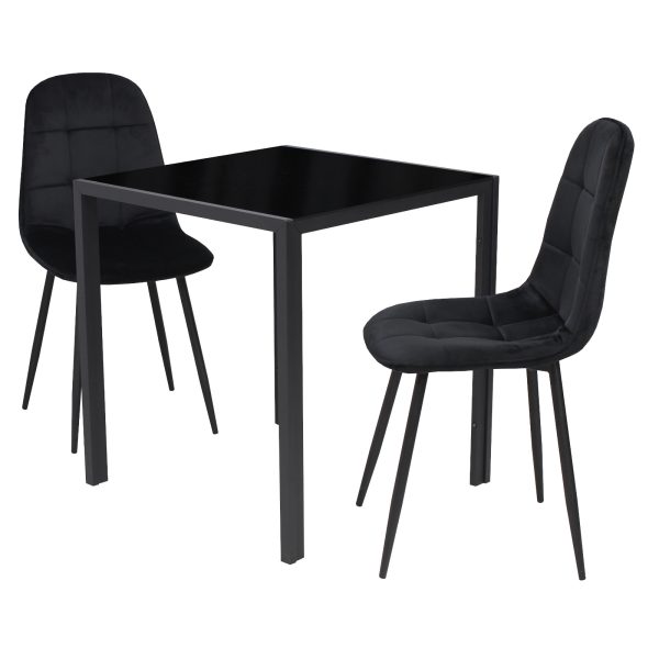 Masa fixa Luna cu 2 scaune Gya Negru