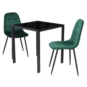 Masa fixa Luna cu 2 scaune Gya verde