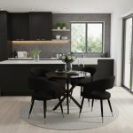 Masa fixa Rotunda Tania X Negru cu 4 Scaune Monaco negru1
