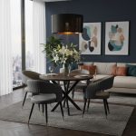 Masa fixa Rotunda Tania X wenge cu 4 Scaune Monaco Gri1