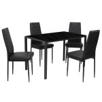 set Masa Luna Negru cu 4 scaune oscar negru2