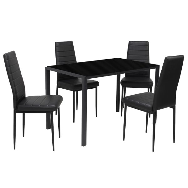 set Masa Luna Negru cu 4 scaune oscar negru2