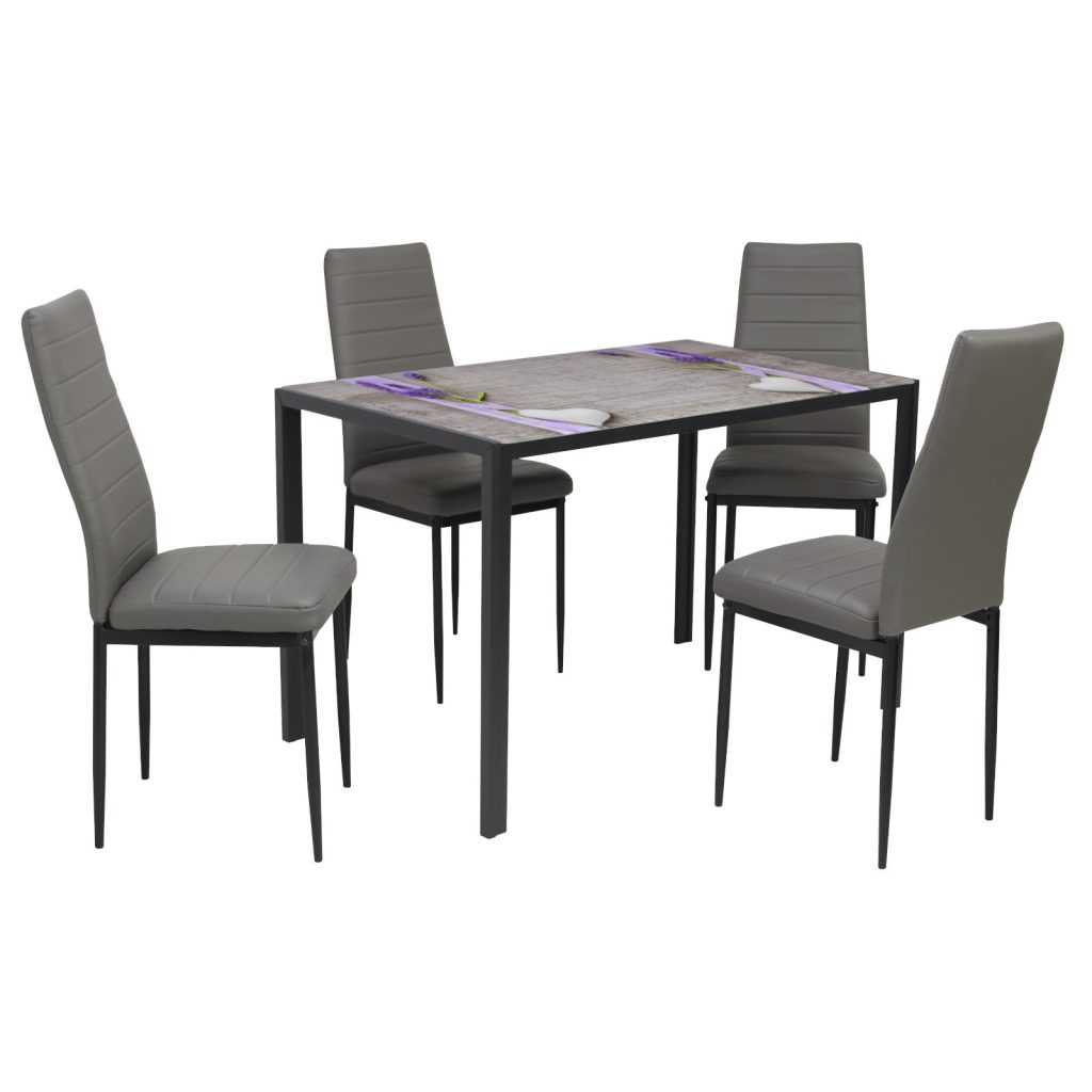 set Masa rustic cu 4 scaune oscar Gri