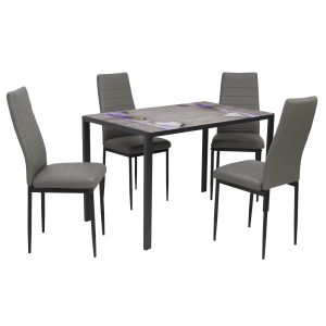 set Masa rustic cu 4 scaune oscar Gri