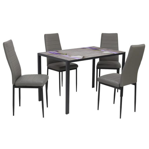 set Masa rustic cu 4 scaune oscar Gri