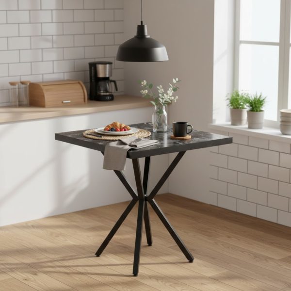 Masa fixa Patrata Artex Negru Marmorat