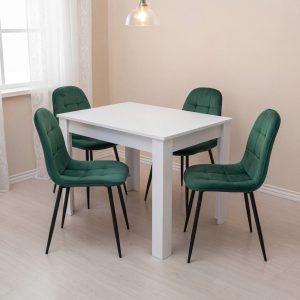 Set Masa fixa Iandi Alba cu 4 Scaune Gya Verde