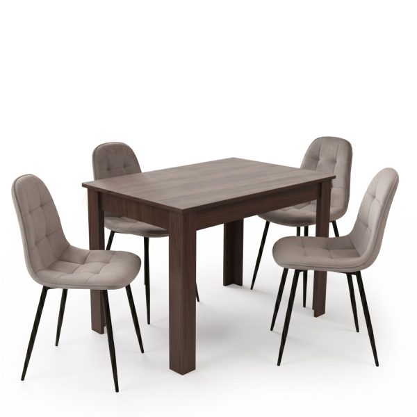 Set Masa fixa Iandi Wenge cu 4 Scaune Gya Gri1