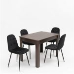 Set Masa fixa Iandi Wenge cu 4 Scaune Gya Negru1