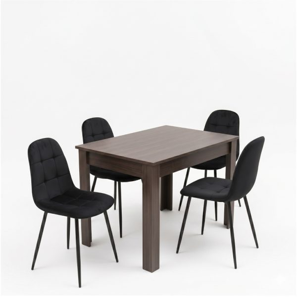 Set Masa fixa Iandi Wenge cu 4 Scaune Gya Negru1