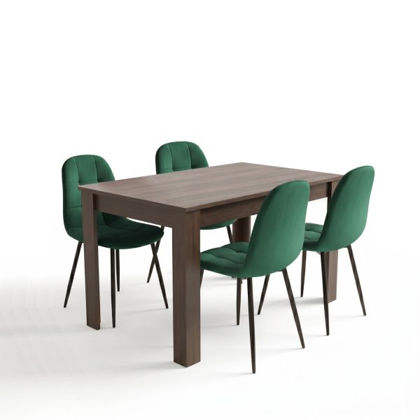 Set Masa fixa Iandi Wenge cu 4 Scaune Gya Verde1