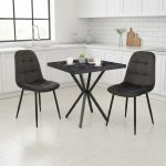 Set Masa fixa Patrata Artex Negru cu 2 Scaune Gya Negru