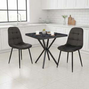 Set Masa fixa Patrata Artex Negru cu 2 Scaune Gya Negru