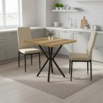 Set Masa fixa Patrata Artex Nuc cu 2 scaune Oscar crem