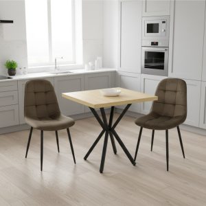 Set Masa fixa Patrata Artex Stejar cu 2 Scaune Gya Maro