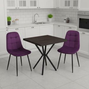 Set Masa fixa Patrata Artex Wenge cu 2 Scaune Gya Mov