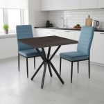 Set Masa fixa Patrata Artex Wenge cu 2 scaune Oscar Albastru
