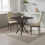 Set Masa fixa Patrata Artex Wenge cu 2 scaune Oscar crem