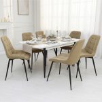 Set masa extensibila Viena Alba cu 6 Scaune Onix Bej 1