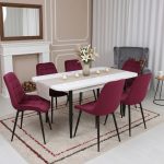 Set masa extensibila Viena Alba cu 6 Scaune Onix Bordo 1