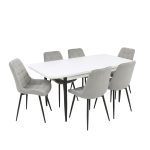 Set masa extensibila Viena Alba cu 6 Scaune Onix Gri Deschis1 1