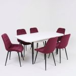 Set masa extensibila Viena Negru cu 6 Scaune Onix Bordo1