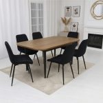 Set masa extensibila Viena Nuc cu 6 Scaune Onix Negru 1