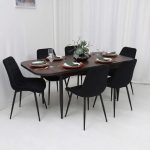 Set masa extensibila Viena Wenge cu 6 Scaune Onix Negru
