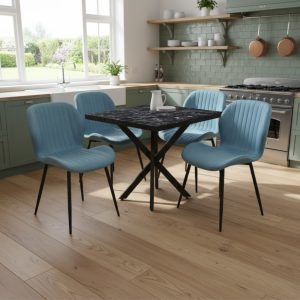 Tania x patrata Negru marmorat cu opal blue