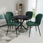 Tania x patrata negru marmorat cu opal Verde