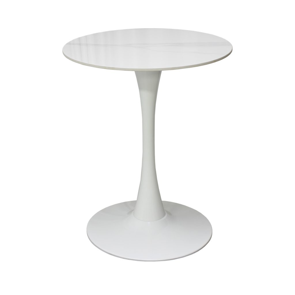 Masa Orion Marble Rotunda Picior Alb1