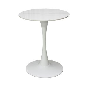 Masa Orion Marble Rotunda Picior Alb1
