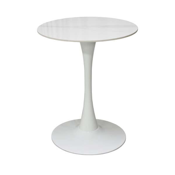 Masa Orion Marble Rotunda Picior Alb1