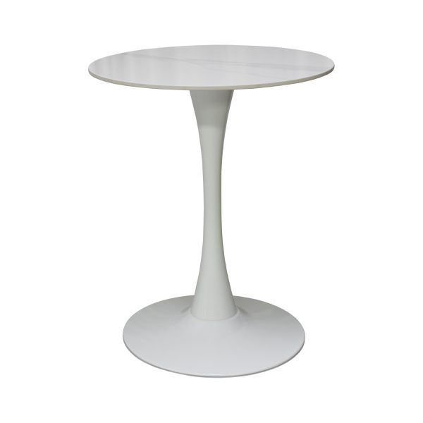 Masa Orion Marble Rotunda Picior Alb2