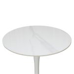 Masa Orion Marble Rotunda Picior Alb3