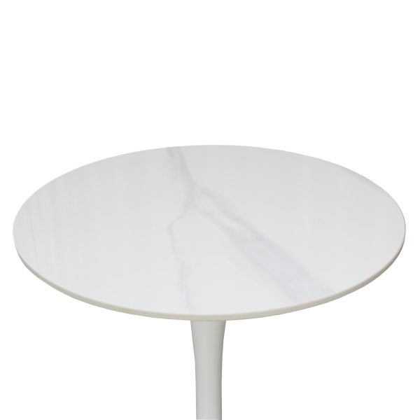 Masa Orion Marble Rotunda Picior Alb3
