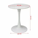 Masa Orion Marble Rotunda Picior Alb4