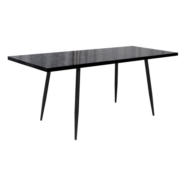 Set masă extensibilă Lisabona Negru Marmorat cu 6 Scaune Opal