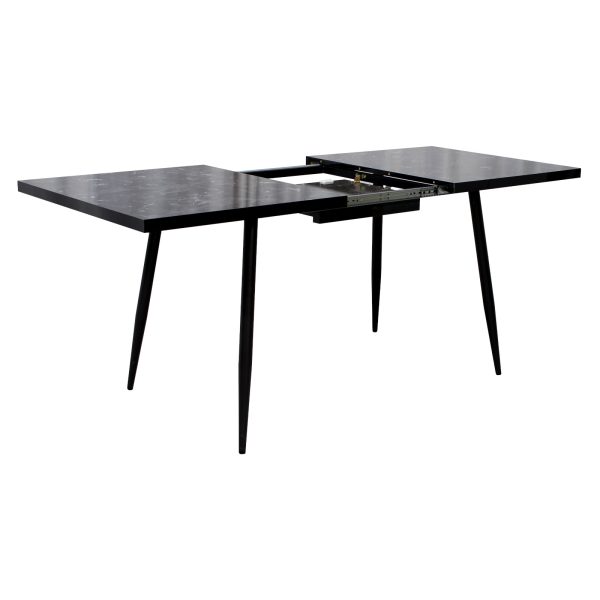 Set masă extensibilă Lisabona Negru Marmorat cu 6 Scaune Opal