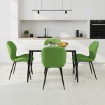 Set Masa fixa Atlas Marble Alba cu 4 scaune Opal Olive