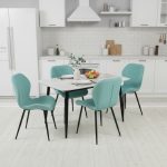 Set Masa fixa Atlas Marble Alba cu 4 scaune Opal Verde Fistic