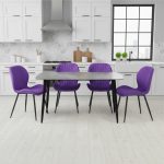 Set Masa fixa Atlas Marble Gri cu 4 scaune Opal Mov