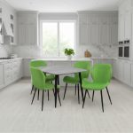Set Masa fixa Atlas Marble Gri cu 4 scaune Opal Olive