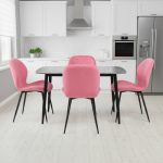 Set Masa fixa Atlas Marble Gri cu 4 scaune Opal Roz 2