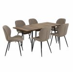 Set masa extensibila Lisabona Nuc cu 6 Scaune Opal Maro1