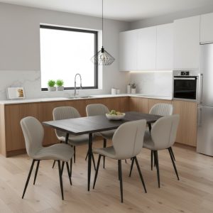 Set masa extensibila Lisabona Wenge cu 6 Scaune Opal Capucino