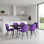 Set masa extensibila Lisabona Wenge cu 6 Scaune Opal Mov